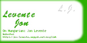 levente jon business card